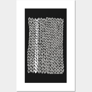 Grey Knit With White Stripe Posters and Art